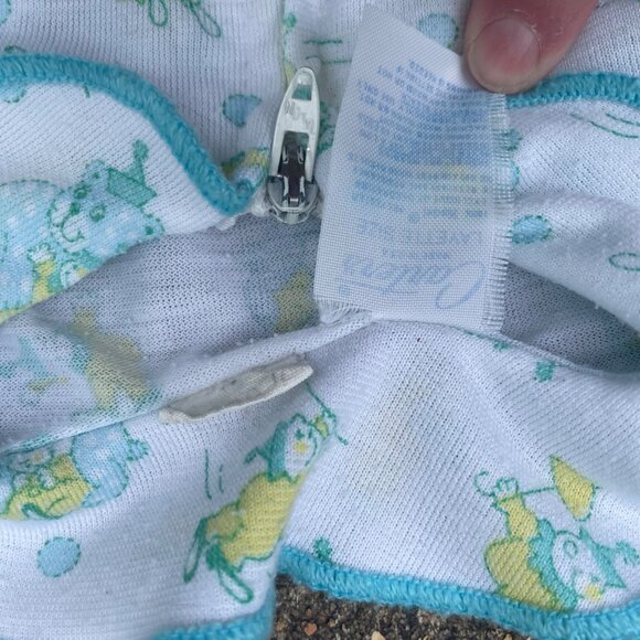 Vintage 90s Carters Circus Zip Front Clown Footie Pajamas and Receiving Blanket - Picture 3 of 8